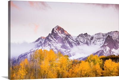 The Sun Paints the Sky and Leaves of Fall, Telluride, Colorado