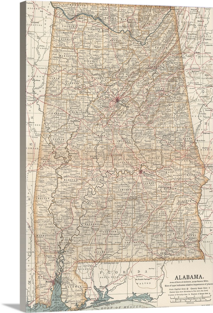 Alabama - Vintage Map