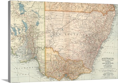 Australia, South-East Part - Vintage Map