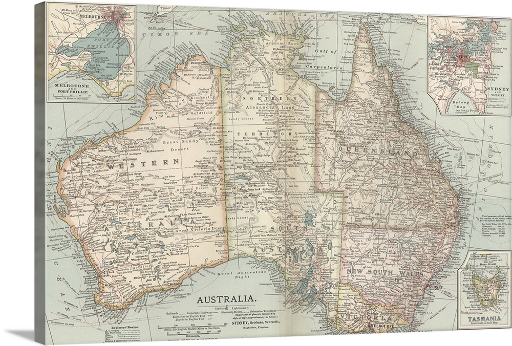 Australia - Vintage Map