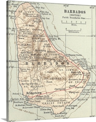 Barbados - Vintage Map