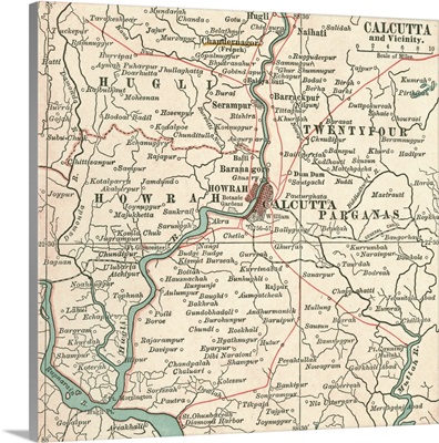 Calcutta - Vintage Map