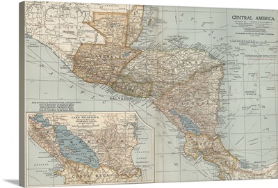 Central America - Vintage Map