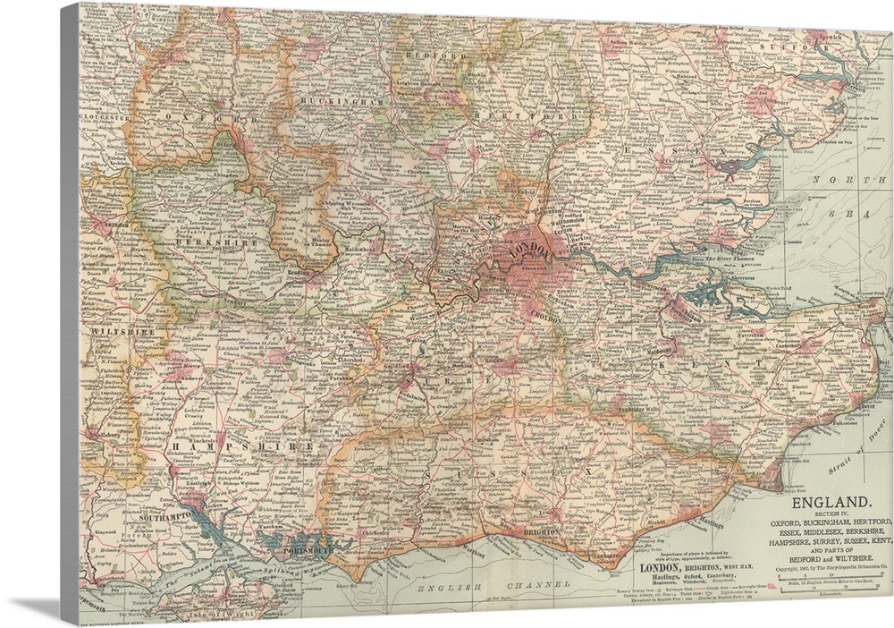 England - Vintage Map