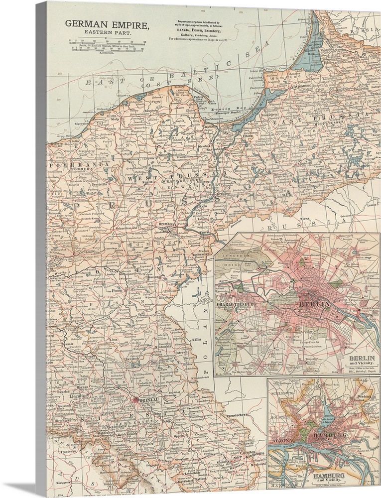 German Empire, Eastern Part - Vintage Map