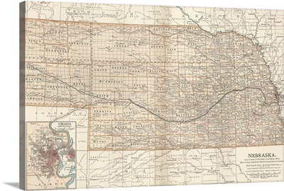 Nebraska - Vintage Map