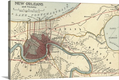 New Orleans - Vintage Map