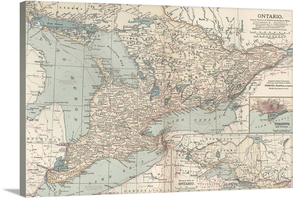 Ontario - Vintage Map