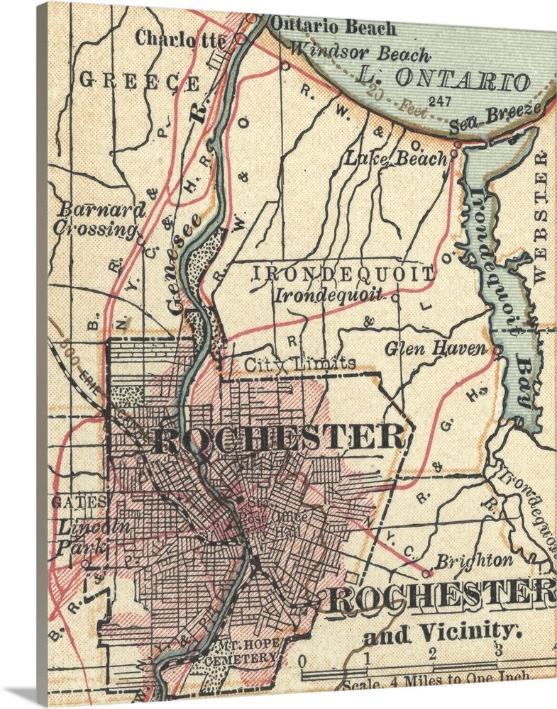 Rochester - Vintage Map