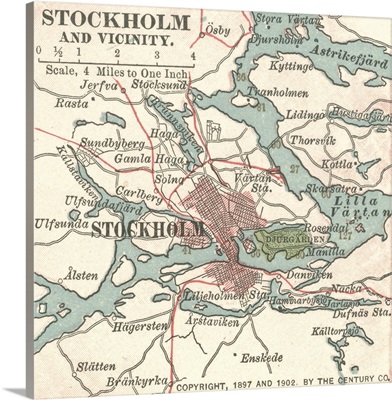 Stockholm - Vintage Map
