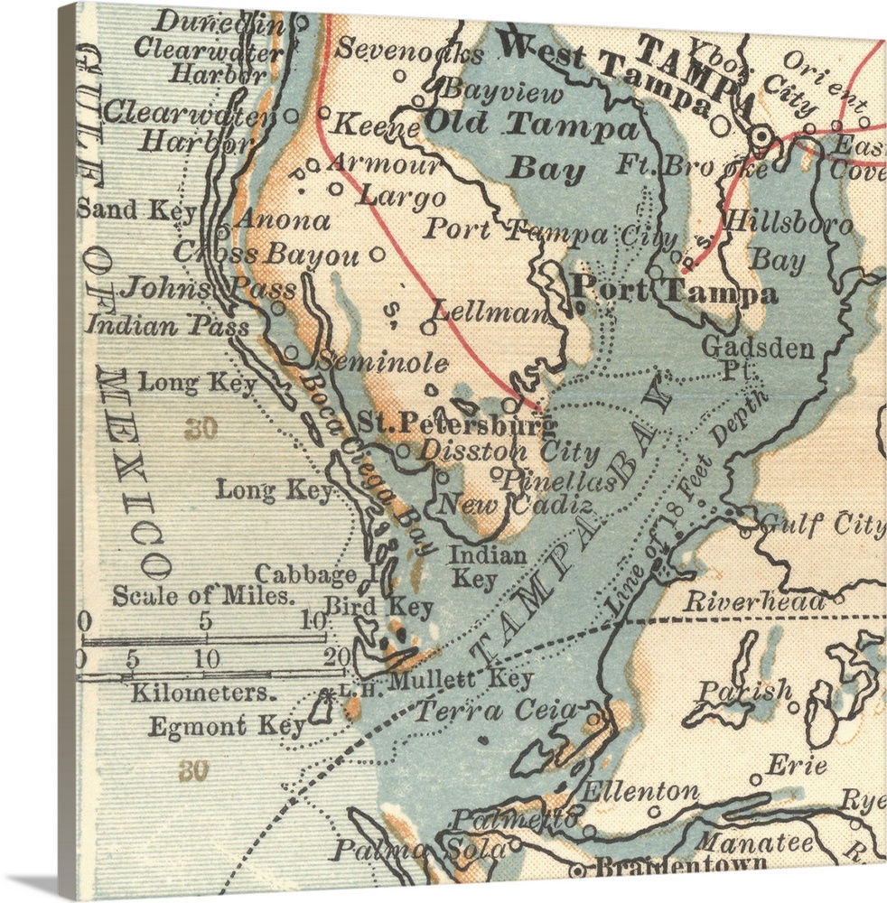Tampa Bay - Vintage Map