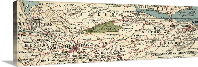 Territory Between Glasgow And Edinburgh Vintage Map,2277127 ?max=800
