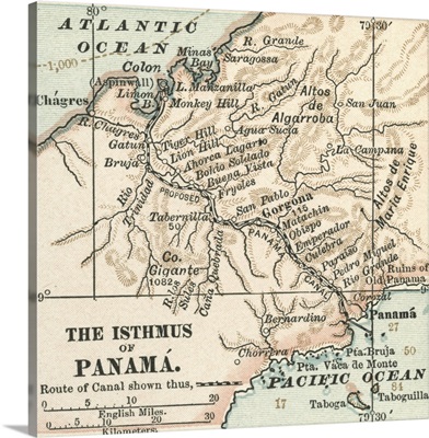 The Isthmus of Panama - Vintage Map
