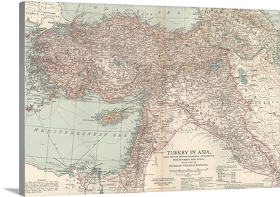 Turkey in Asia - Vintage Map