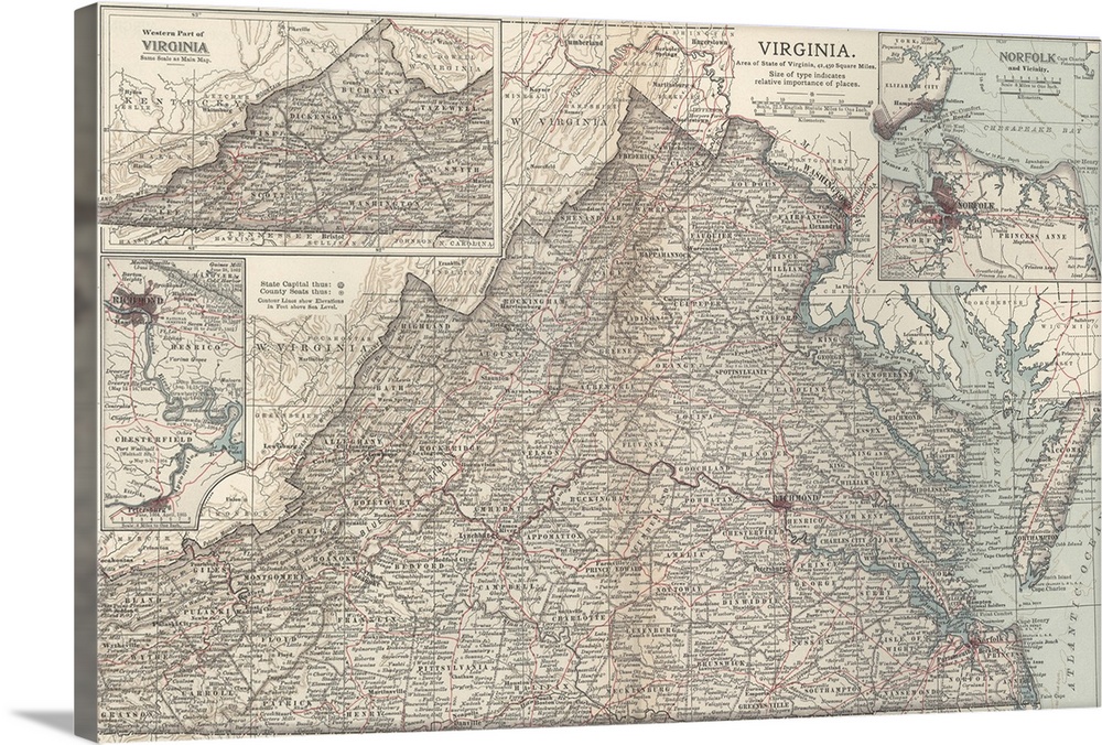 Virginia - Vintage Map