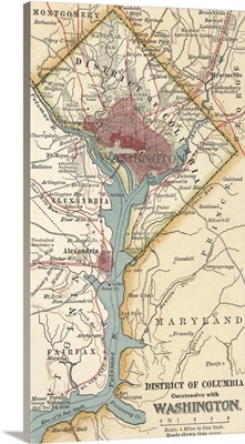 Washington, DC - Vintage Map