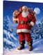 image thumbnail of Contemporary painting of Santa Claus in a snowy Winter scene.
