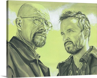 Walter White and Jesse Pinkman (black and white)