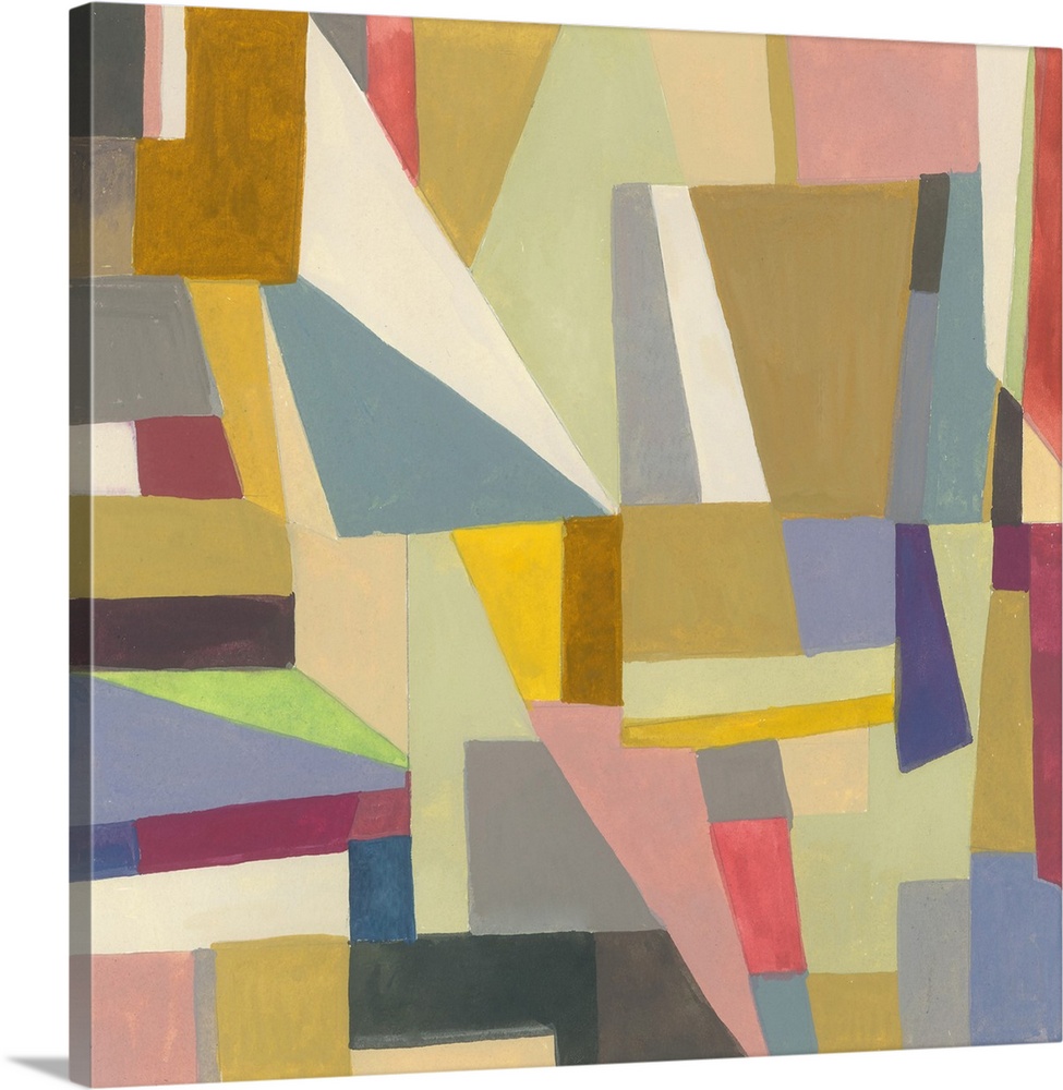 One painting in a series of geometric abstracts with mostly muted colors depicting the artist's interpretation of well-kno...