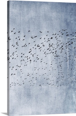 Moving On - Blue printed as a Stretched Canvas Print