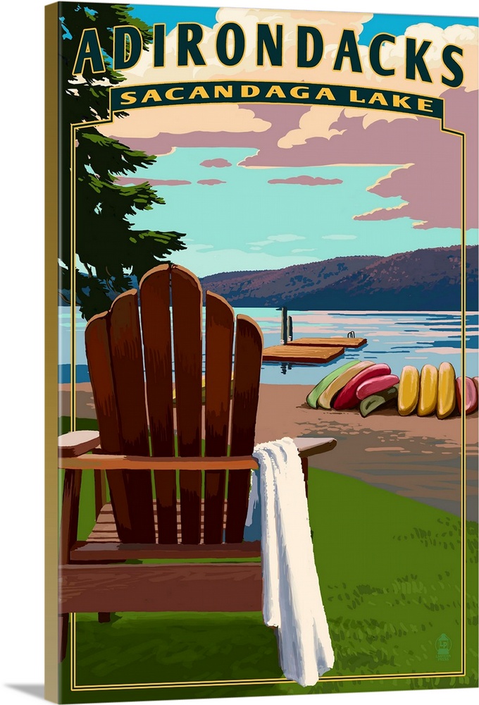 Adirondack Mountains, New York, Sacandaga Lake Adirondack Chair