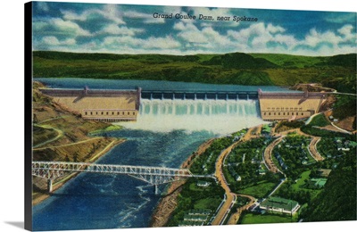 Aerial View of Grand Coulee Dam, WA