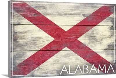 Alabama State Flag, Barnwood Painting