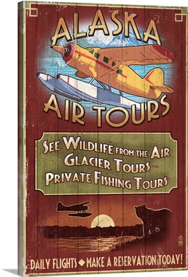 Alaska - Air Tours Vintage Sign: Retro Travel Poster