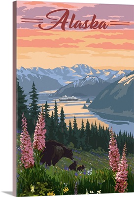 Alaska - Bear & Spring Flowers - Cruise Ship