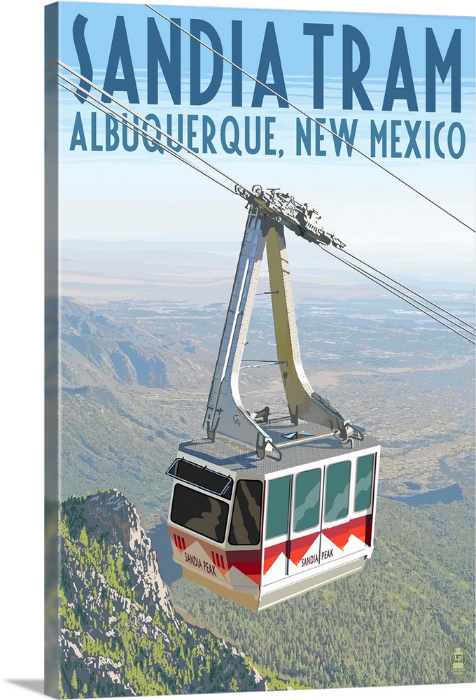 Albuquerque, New Mexico - Sandia Tram: Retro Travel Poster