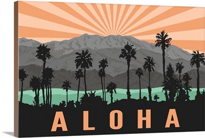 Aloha - Palm Trees & Mountains