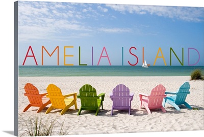 Amelia Island, Florida, Colorful Beach Chairs