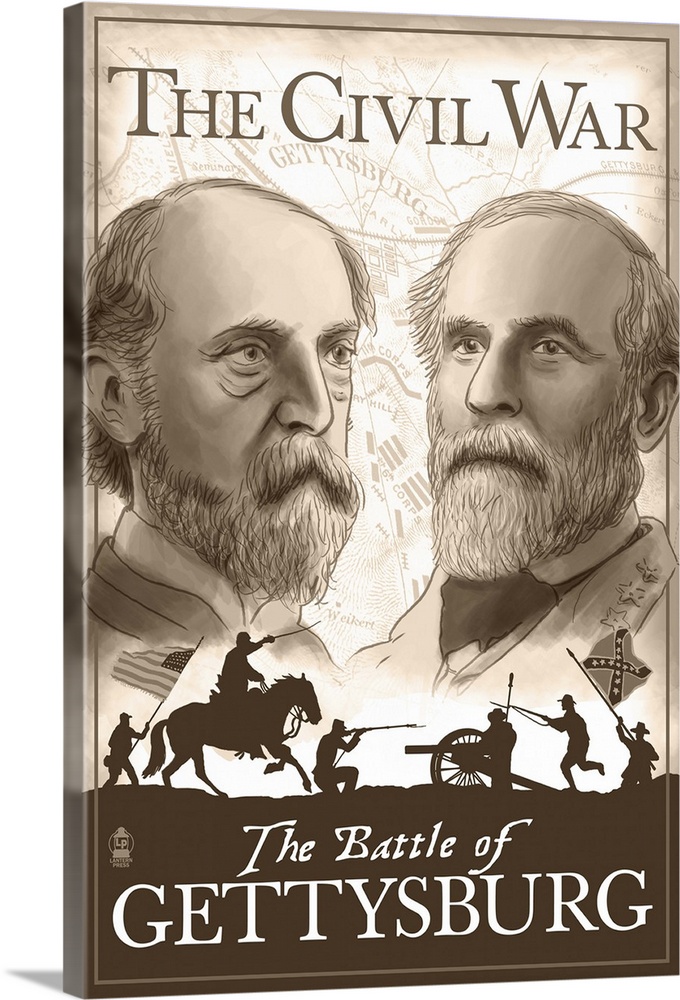 American Civil War - The Battle of Gettysburg: Retro Travel Poster