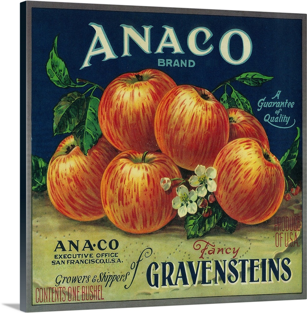 Anaco Apple Crate Label, San Francisco, CA