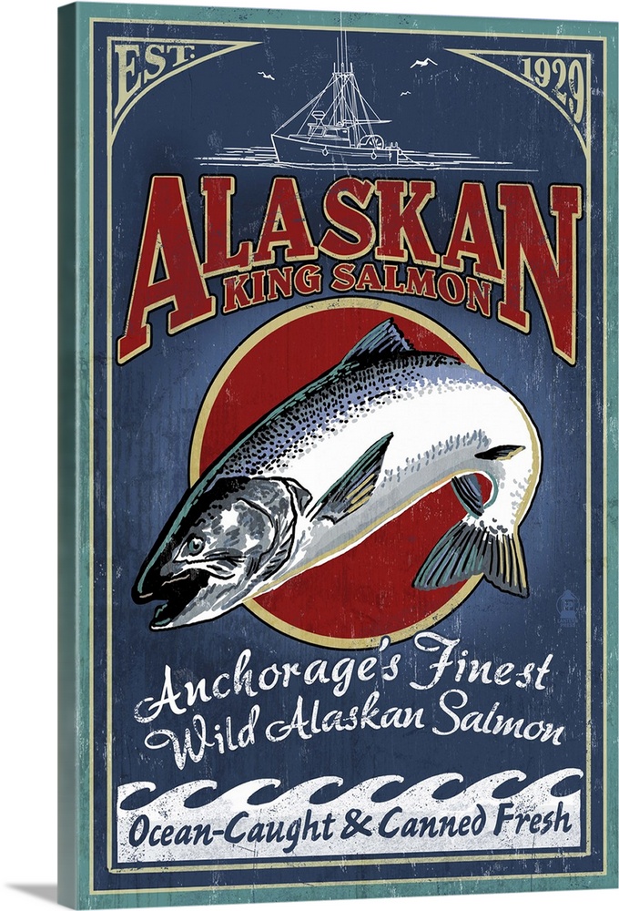 Anchorage, Alaska, Salmon Wall Art, Canvas Prints, Framed Prints