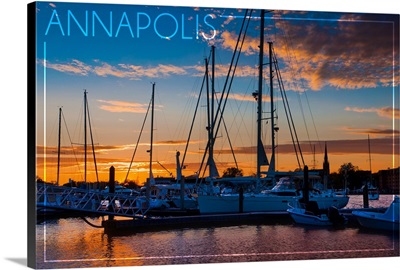 Annapolis, Maryland, Sailboats at Sunset