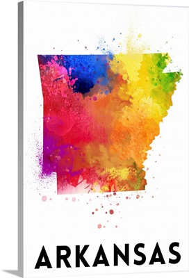 Arkansas - State Abstract Watercolor