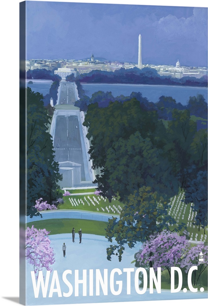 Arlington National Cemetery - Washington DC: Retro Travel Poster