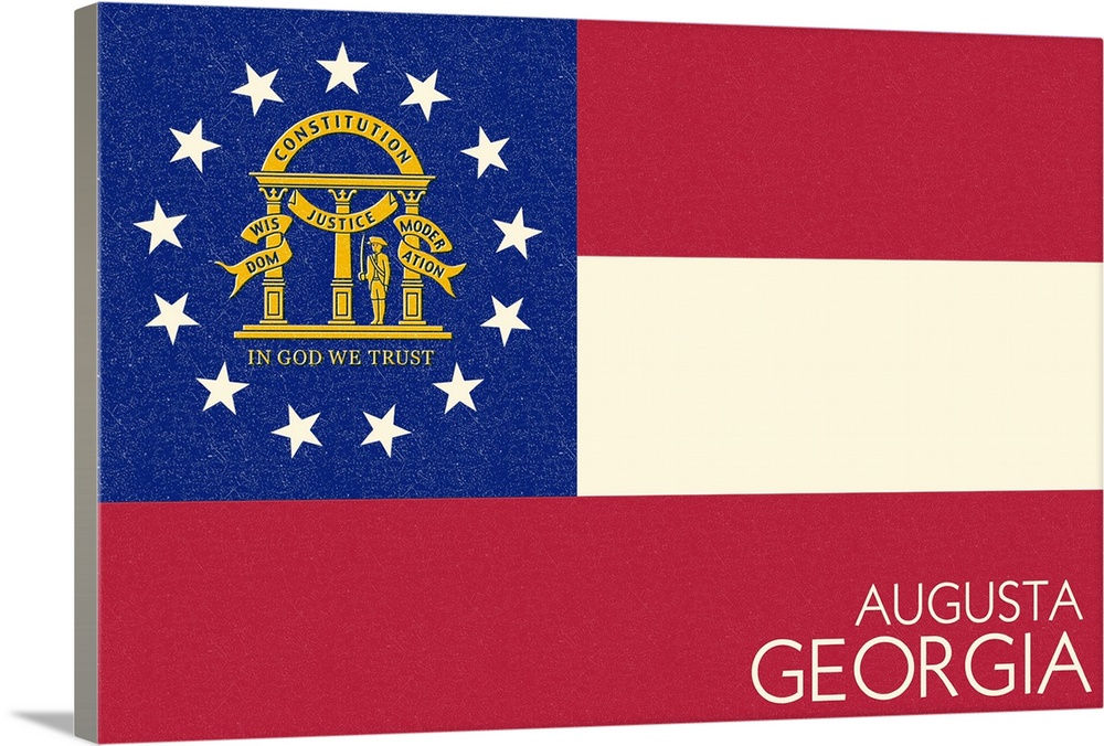 Augusta, Georgia, Georgia State Flag, Letterpress