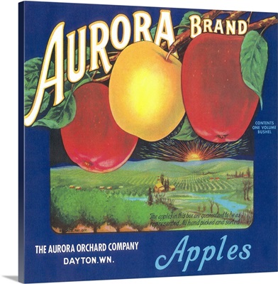 Aurora Apple Label, Dayton, WA