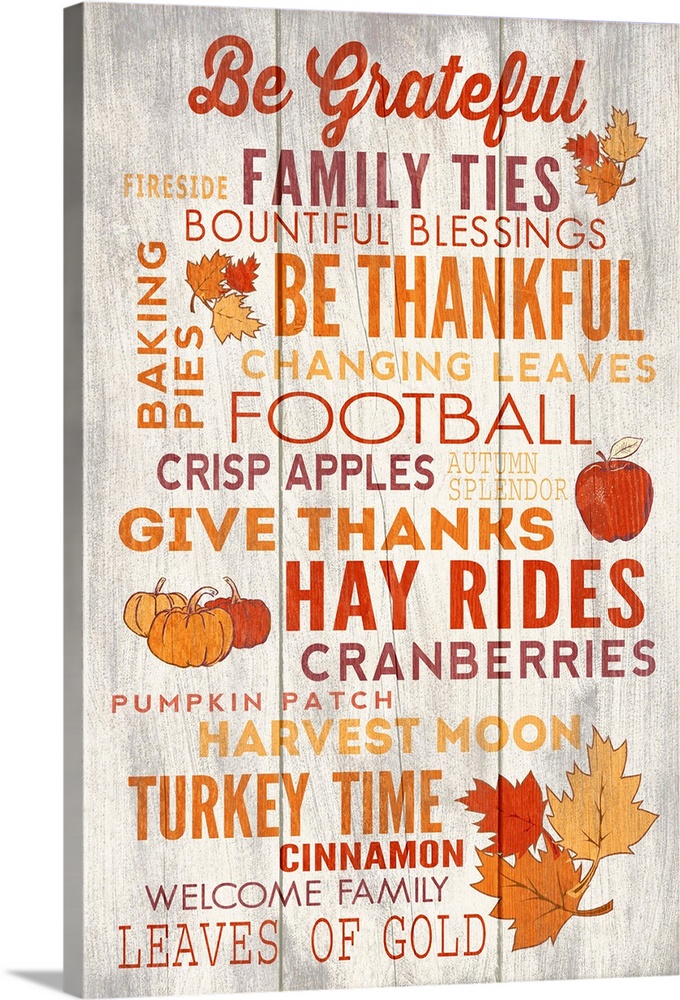 Be Grateful, Thanksgiving Typography