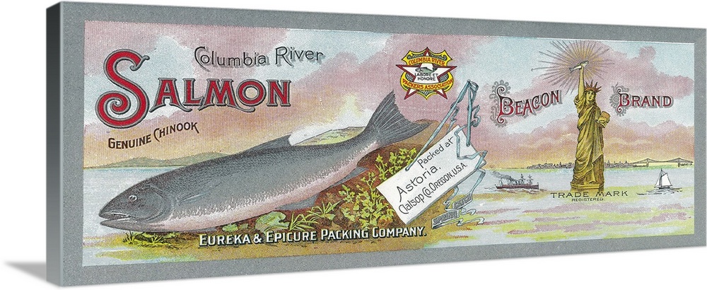 A vintage label from a can of salmon.