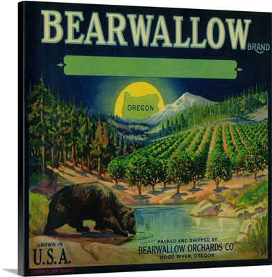 Bearwallow Apple Crate Label, Hood River, OR
