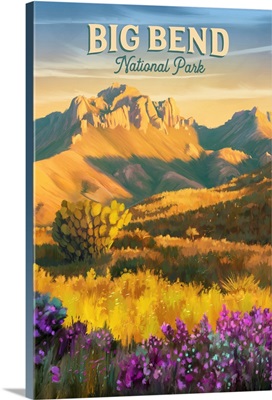 Big Bend National Park, Wildflowers: Retro Travel Poster