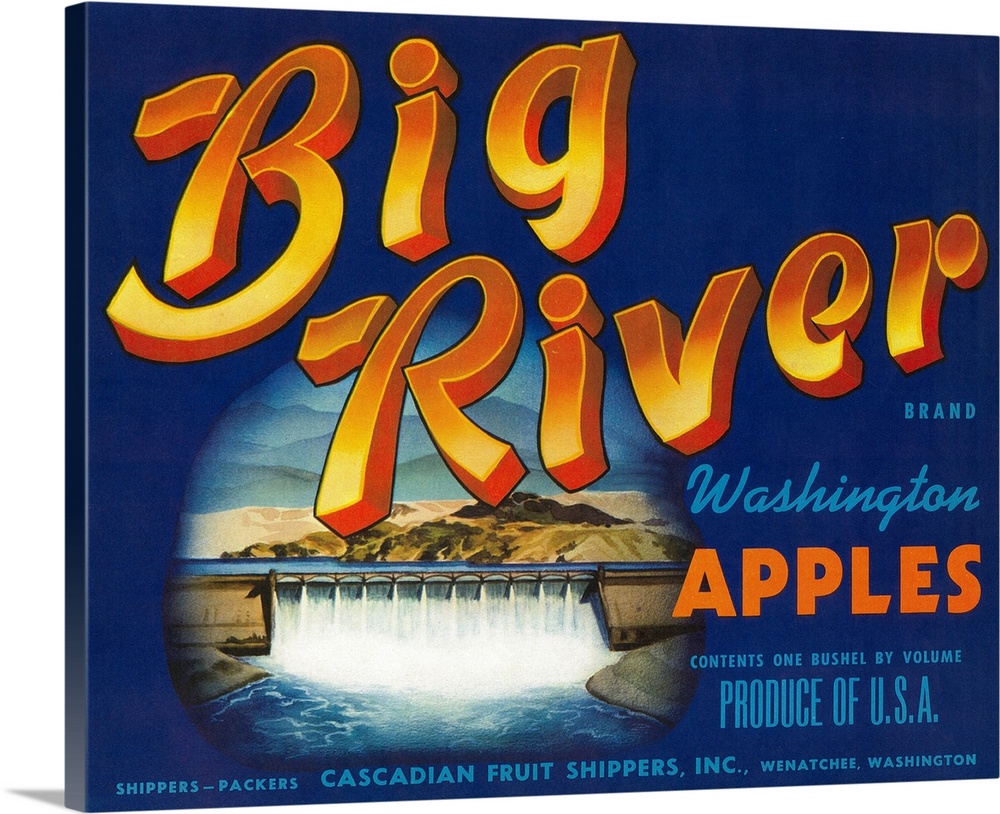 Big River Apple Label, Wenatchee, WA