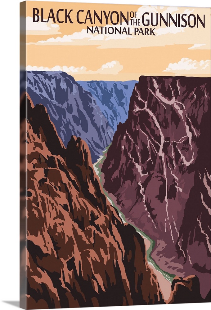 Black Canyon of the Gunnison National Park, Colorado: Retro Travel Poster
