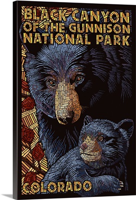 Black Canyon of the Gunnison National Park, Mosiac Bears: Graphic Travel Poster