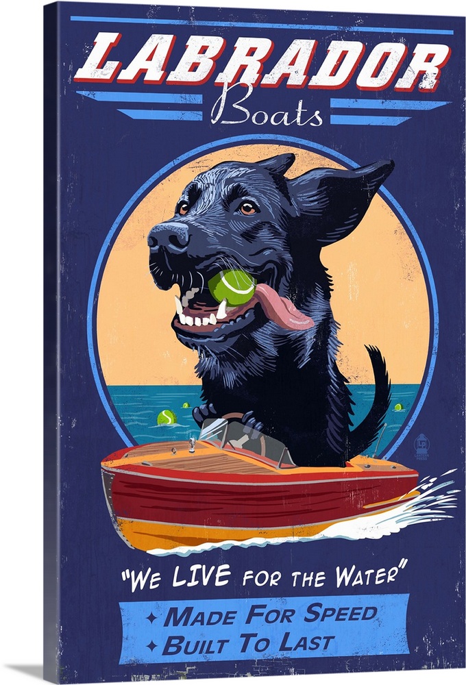 Black Labrador, Retro Boats Ad