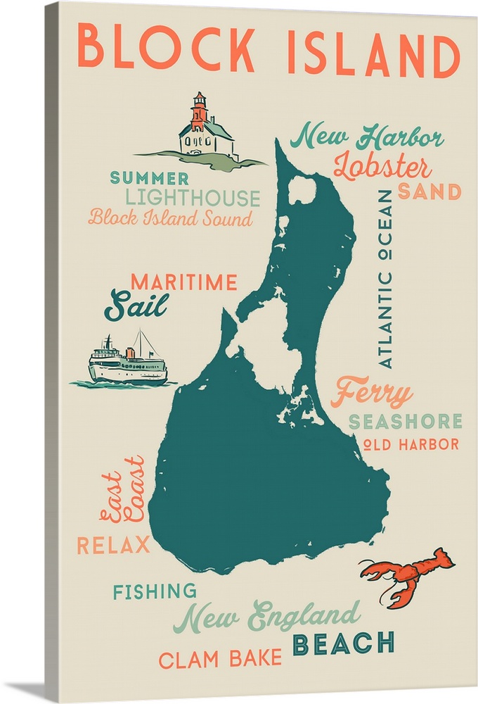 Block Island, Rhode Island, Typography and Icons