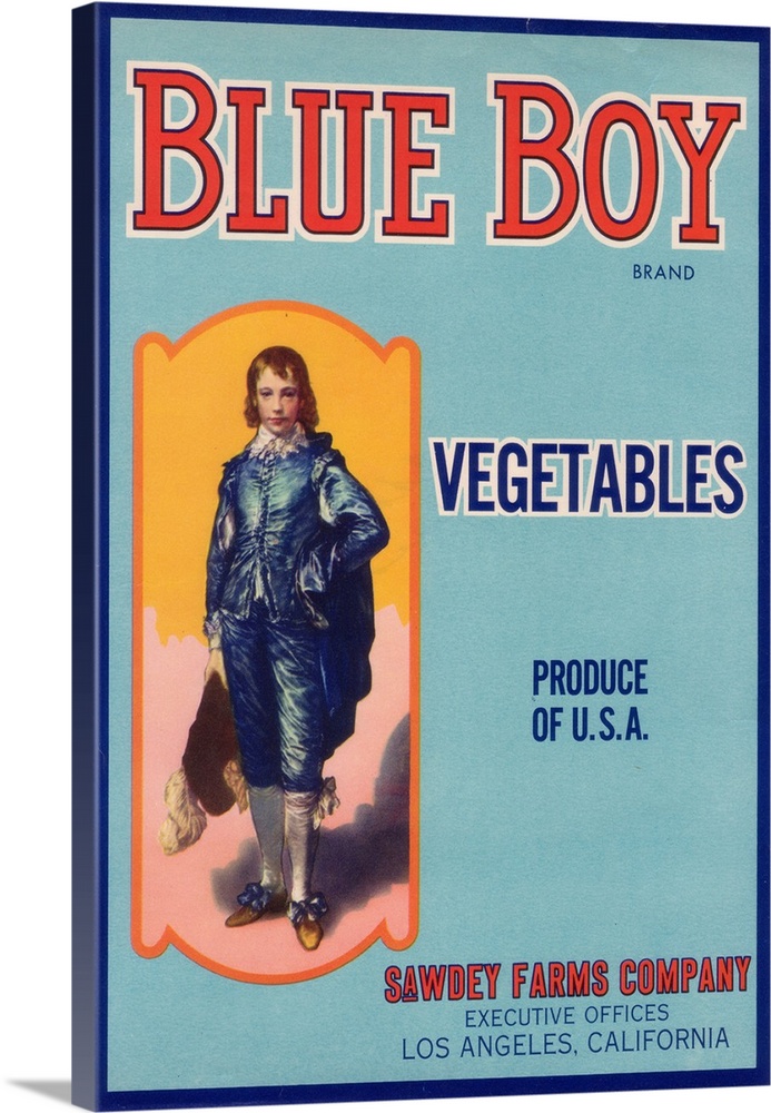 Blue Boy Vegetable Label, Los Angeles, CA